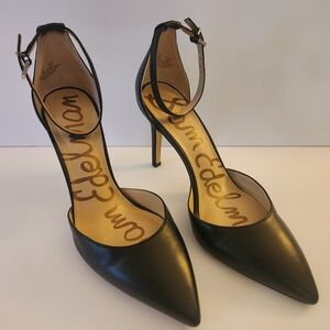 Sam Edelman Black Ankle Strap Heels Size 9W